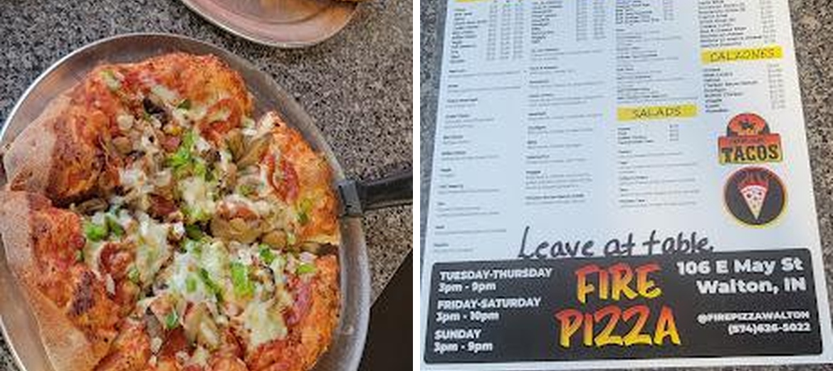 Fire Pizza Menu